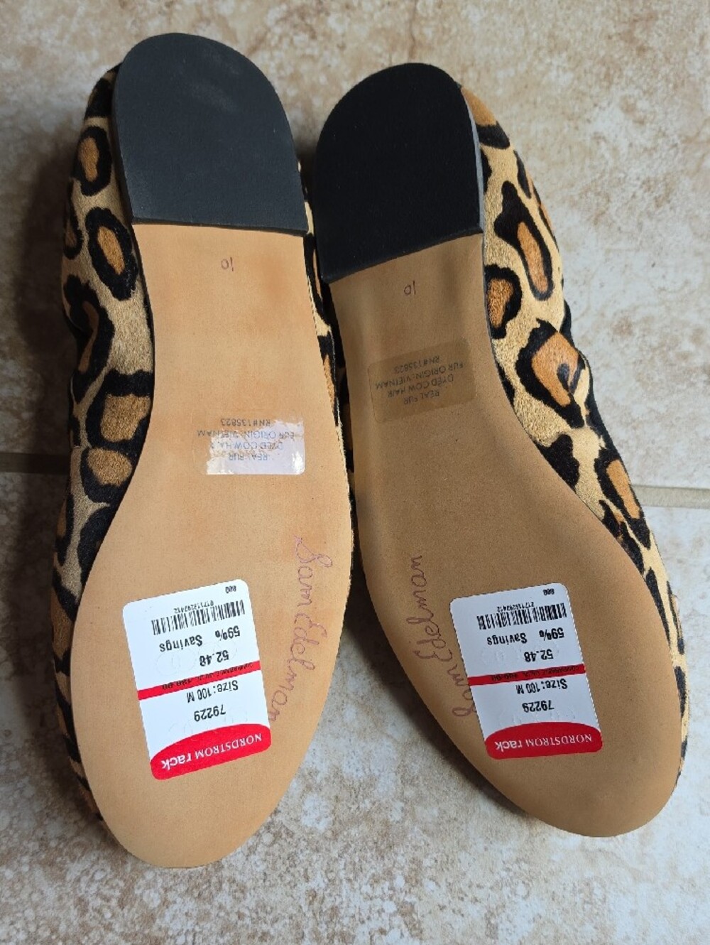 Sam Edelman Leopard-Print Ballet Flats in Tan and Black - Picture 2 of 3